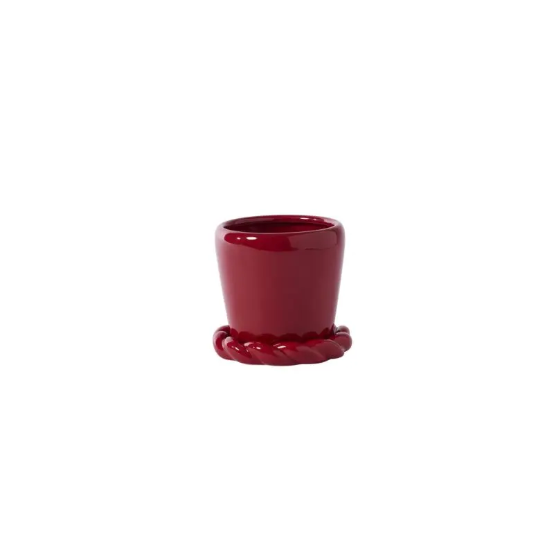 Cinnamon Twist Pot with Saucer 5.5"x 5"