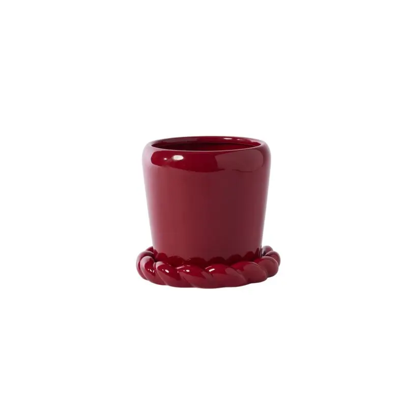 Cinnamon Twist Pot with Saucer 7.5"x 7"