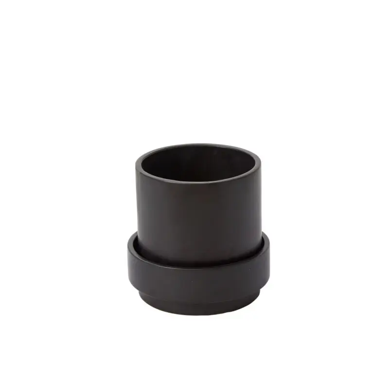 Claxton Pot with Saucer 6.25"x 6" Black