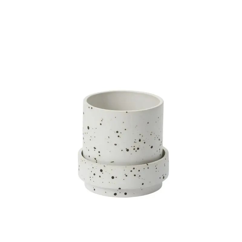 Claxton Pot with Saucer 6.25"x 6" White