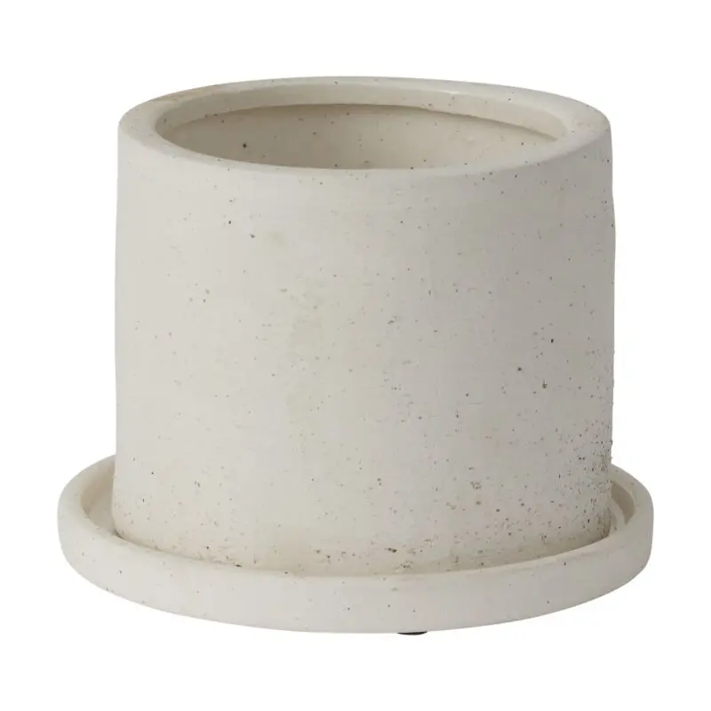 Easton Pot with Saucer 5.5"x 4.25" White