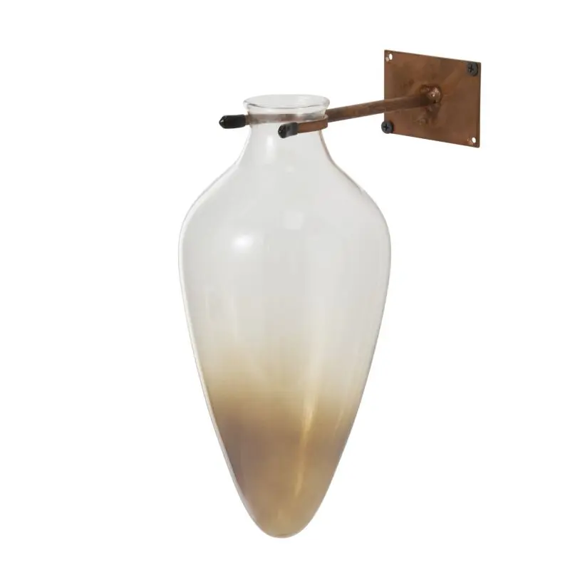Envision Wall Mount Vase 4.75"x 10" Brown