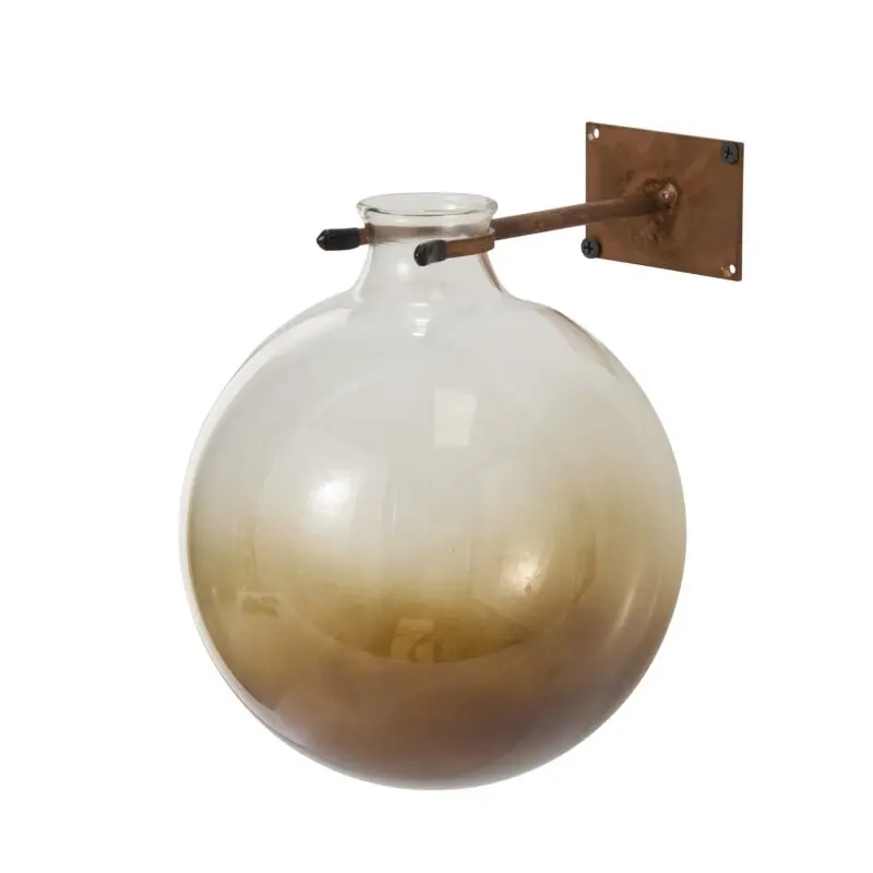 Envision Wall Mount Vase 7"x 8.25" Brown