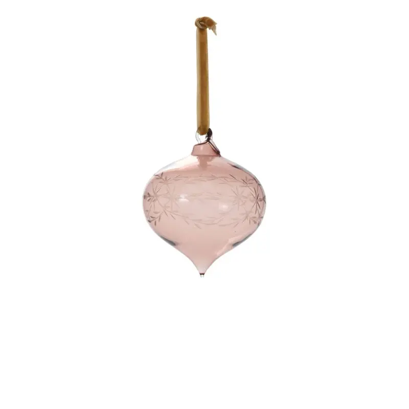 Etched Bauble Ornament 3"x 3.25" Smoke