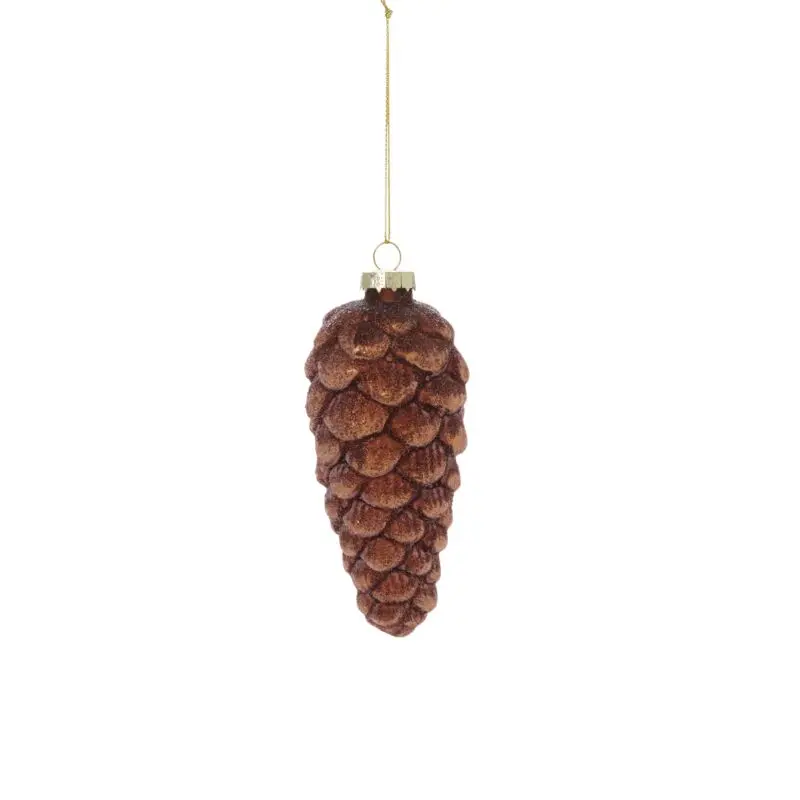Frosted Pinecone Ornament 2"x 4.5" Brown