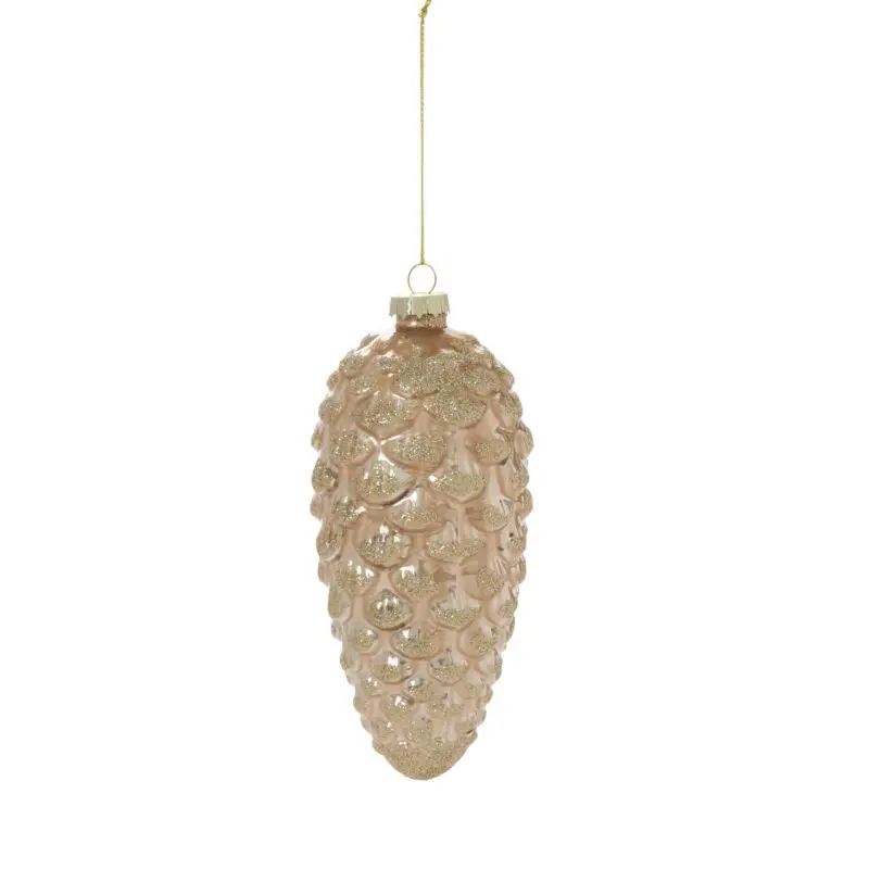 Frosted Pinecone Ornament 2.5"x 5.5" Gold