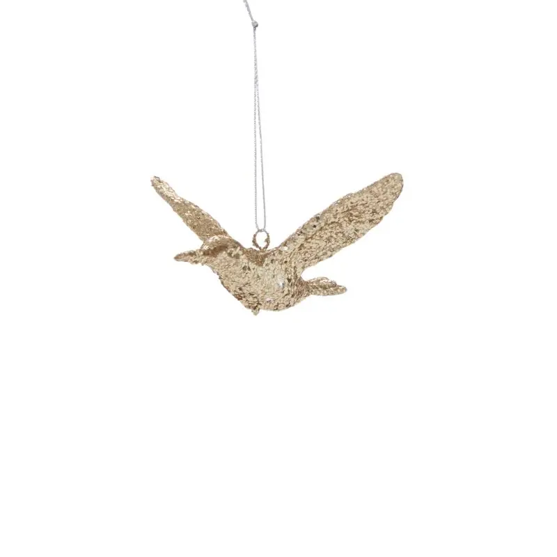 Glittered Bird Ornament 4"x 2"x 3.75"
