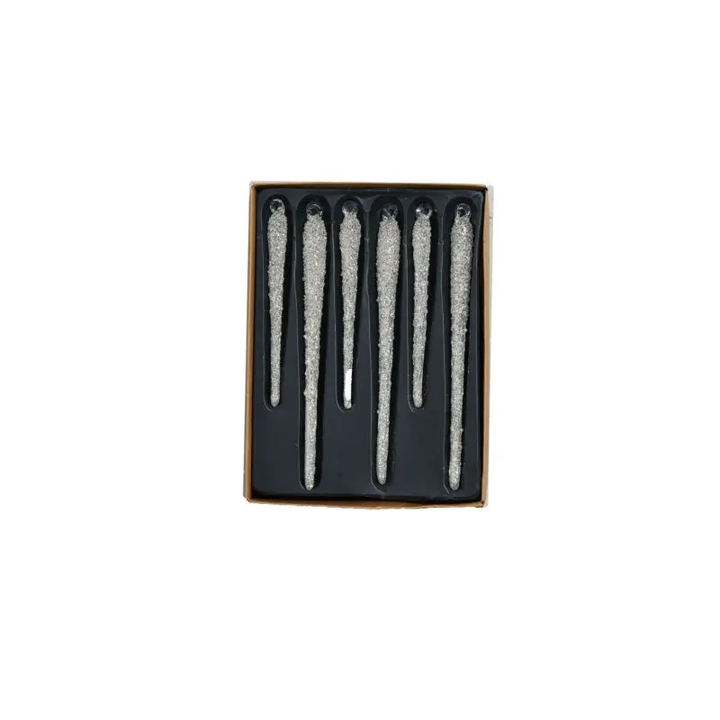 Glitzy Icicle Ornament Set of 6 - 5.75"x 1"x 7.75"