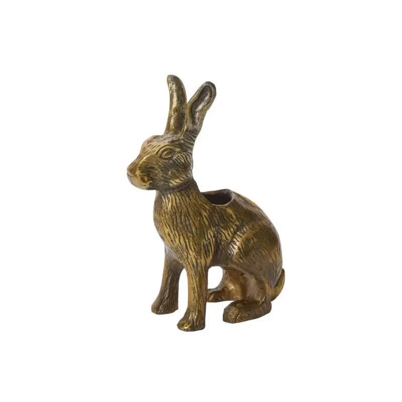 Golden Hare Vase 6.5"x 3"x 10"