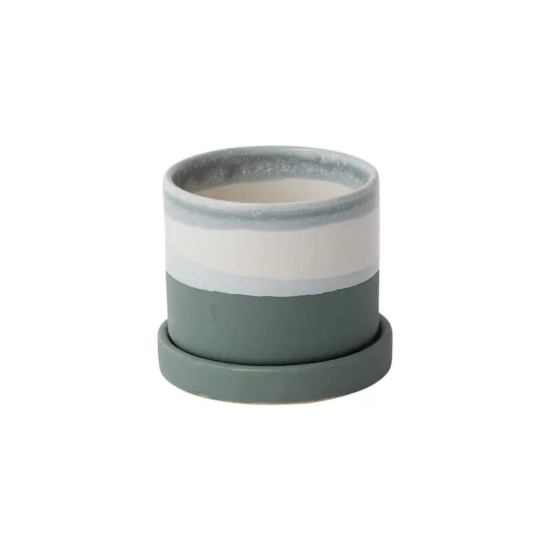 Greer Pot with Saucer 3.5"x 3"