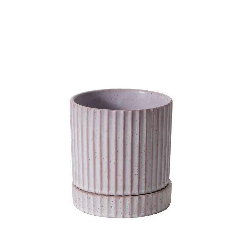 Los Feliz Pot with Saucer 5"x 5.5" Light-Purple