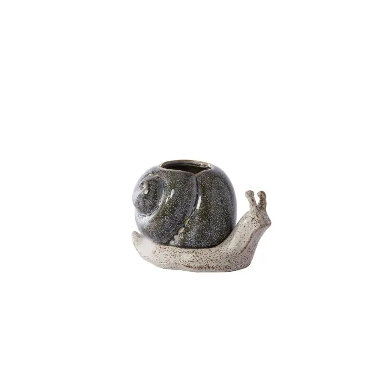 Snail Pot with Saucer 7.75"x 4.5"x 4.5"