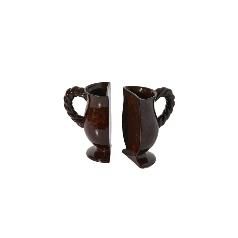 Split Vase Bookend - Set of 2 4"x 4.25"x 6"