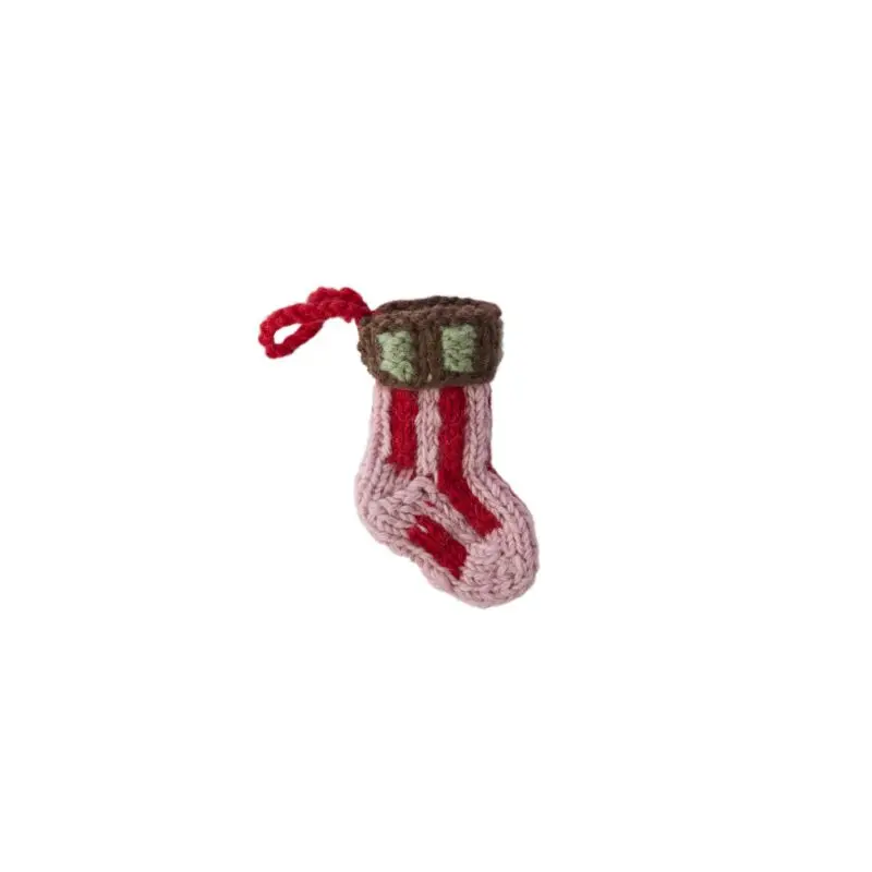 Tiny Stocking Ornament 6"x 4" Pink