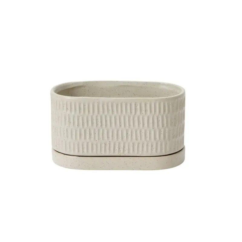 Zelle Planter with Saucer 8"x 4"x 4.5"
