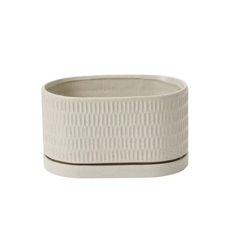 Zelle Planter with Saucer 9"x 5.5"x 5"