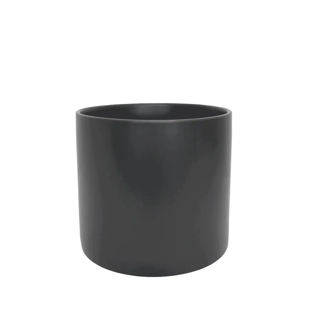 Pearce pot round matte black - 9x8.5"