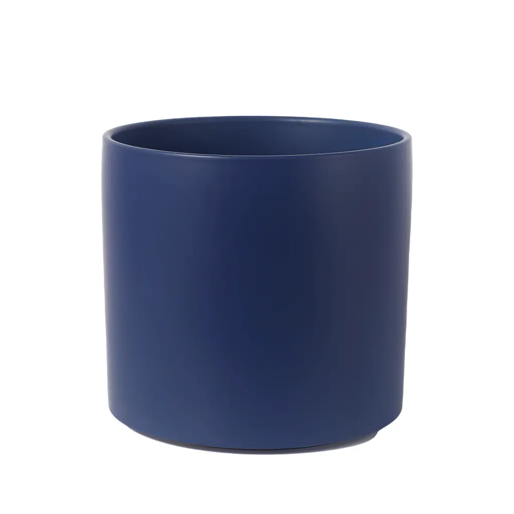 Pearce pot round matte dark blue - 11x10.25"