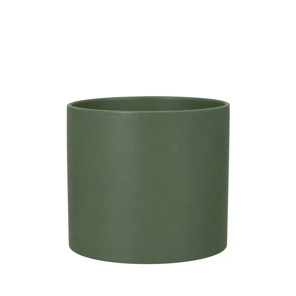 Pearce pot round matte dark green - 9x8.5"