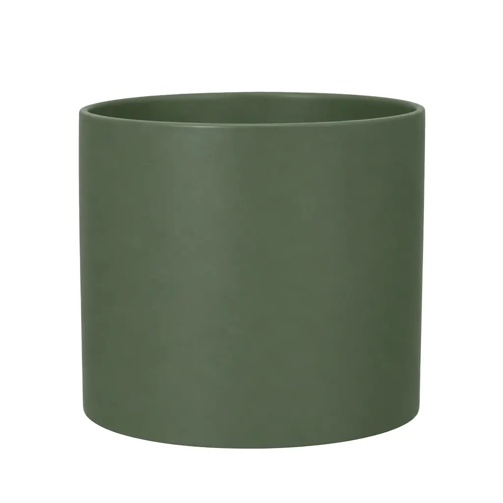 Pearce pot round matte dark green - 11x10.25"