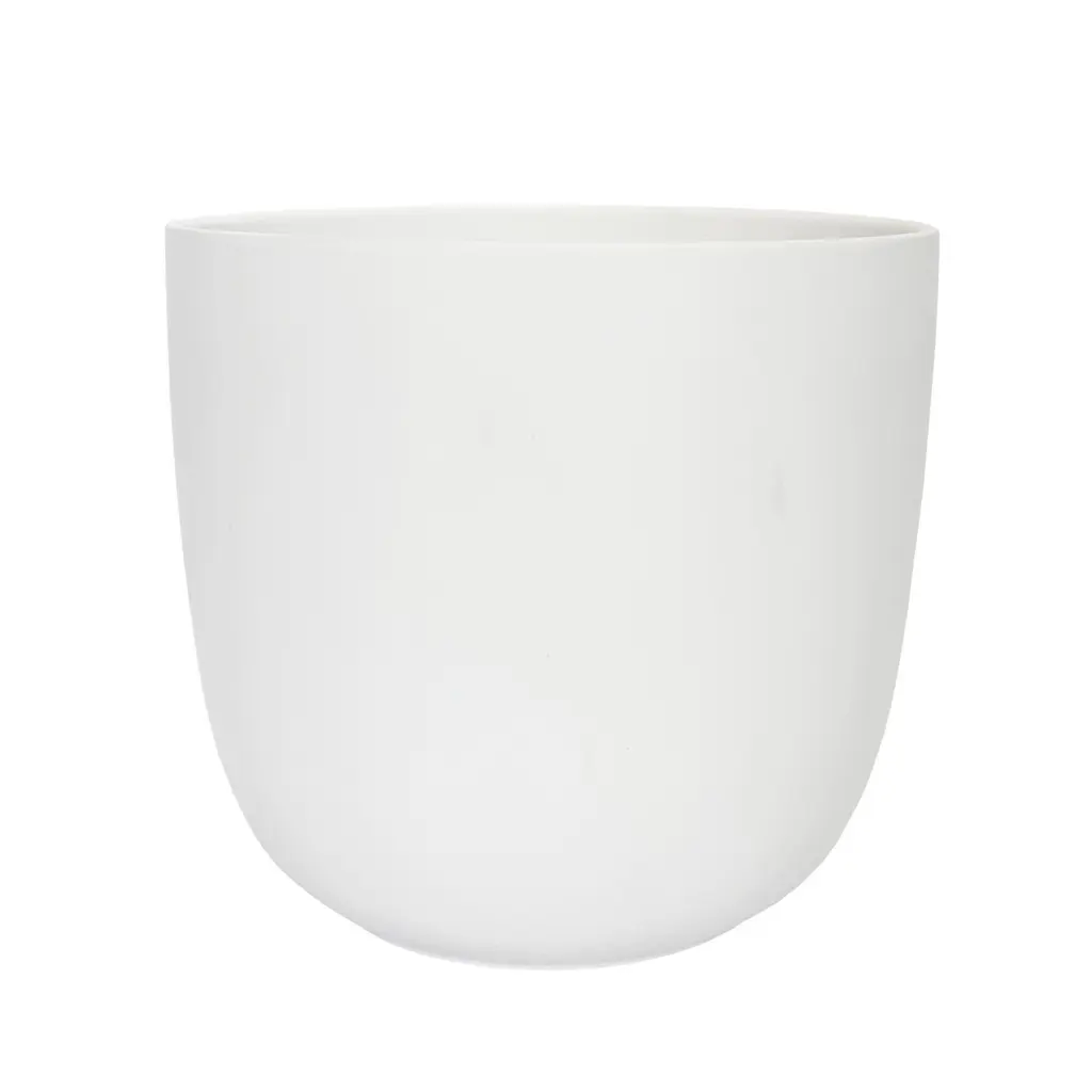 Estie pot round matte white- 11x9.75" 