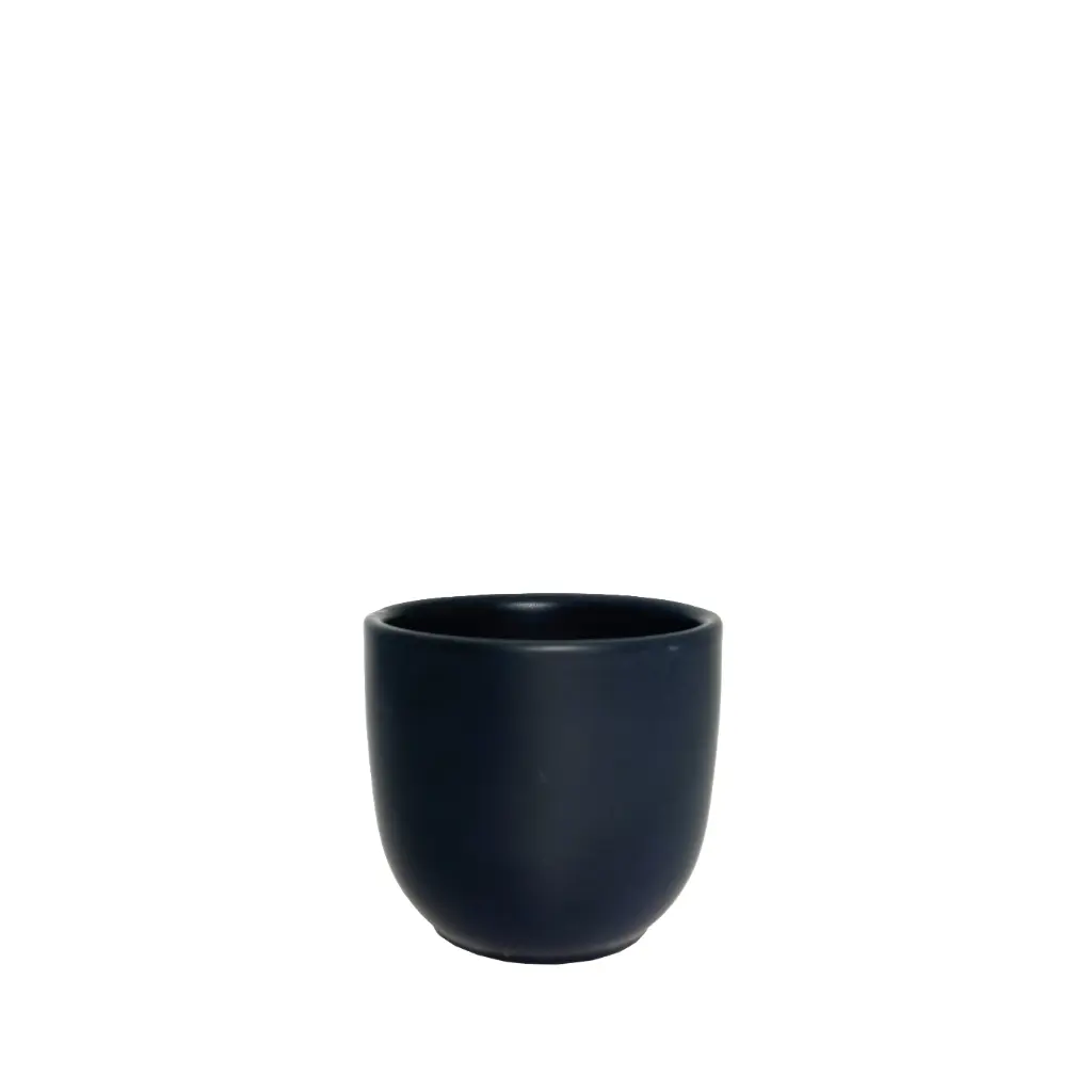Estie pot round matte black - 4.75x4.25"