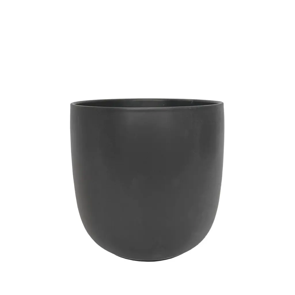 Estie pot round matte black - 8.75x8"