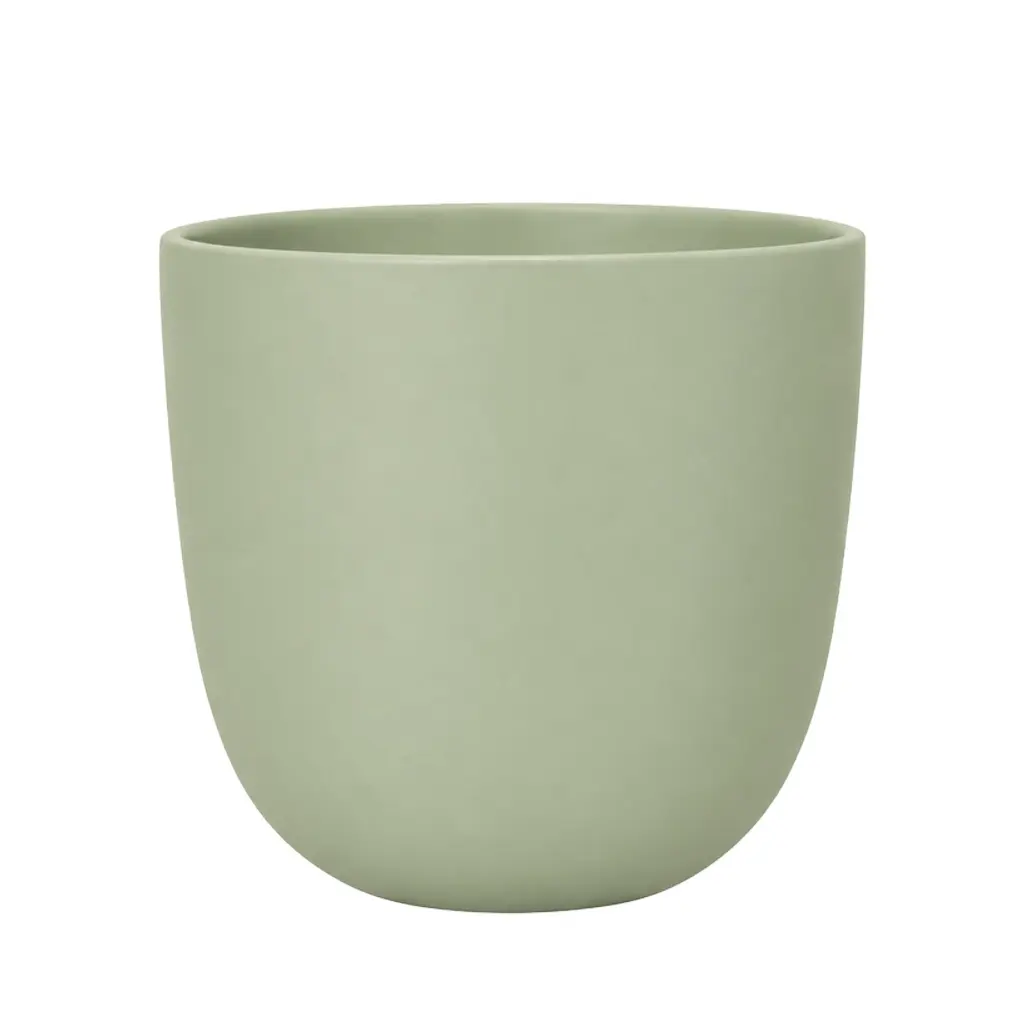 Estie pot round matte green- 11x9.75" 