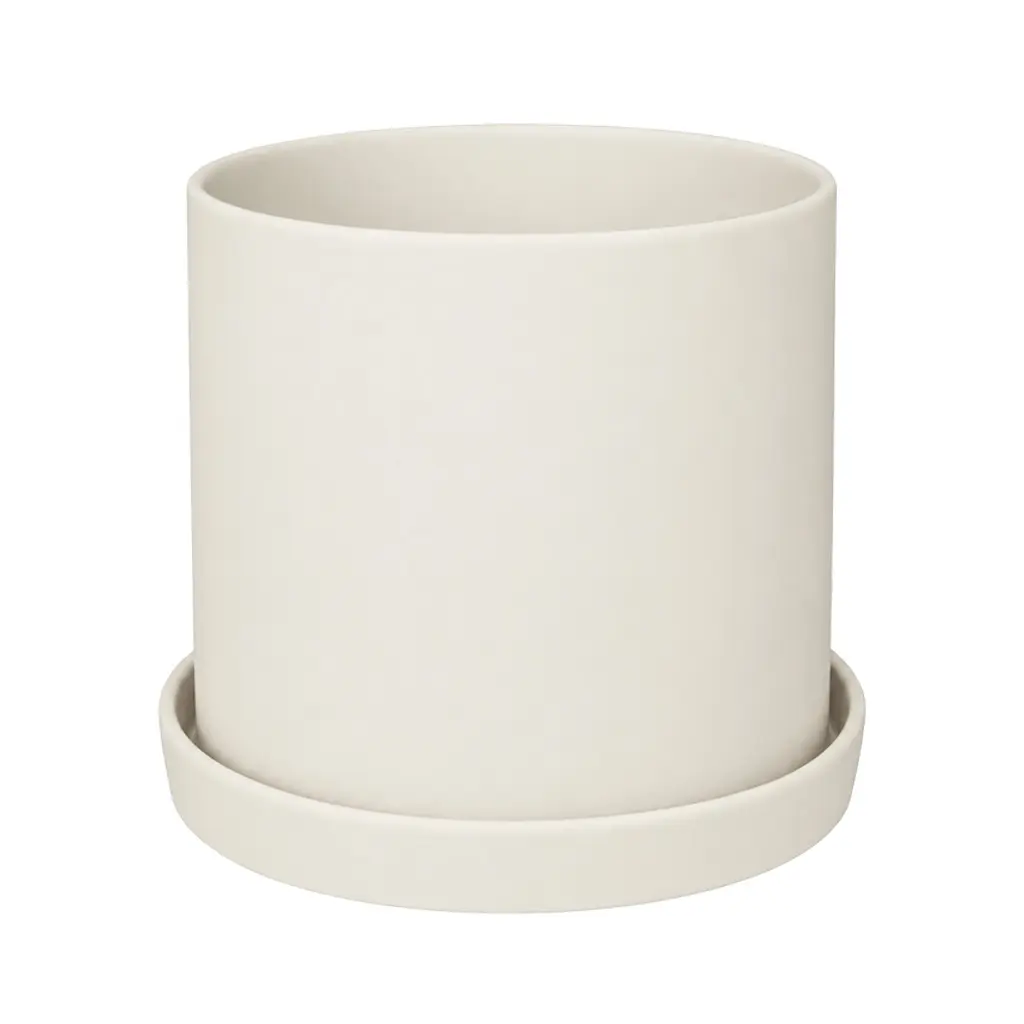 Montgomery pot with saucer off-white - 11x10.5"