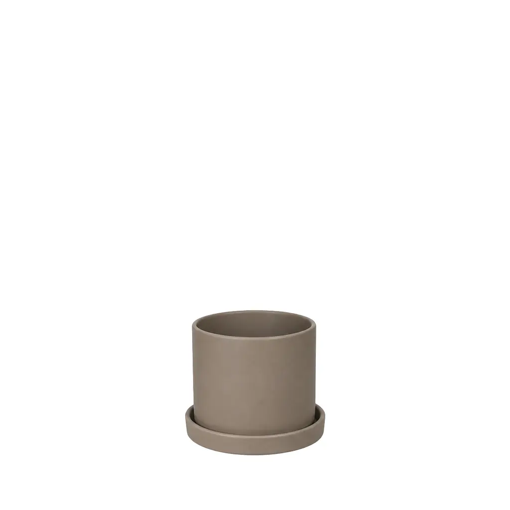 Montgomery pot with saucer dark grey - 4.75x4.5"