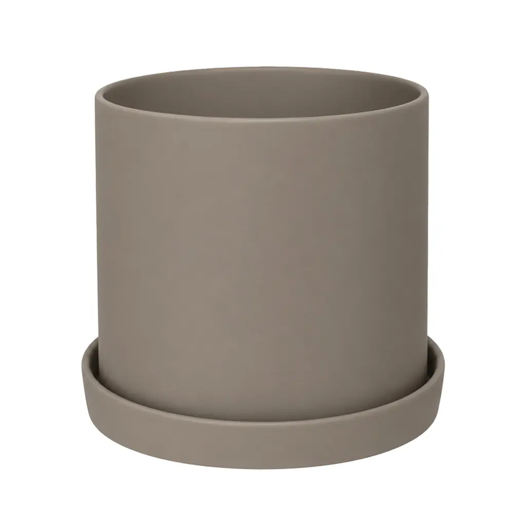 Montgomery pot with saucer dark grey - 11x10.5"