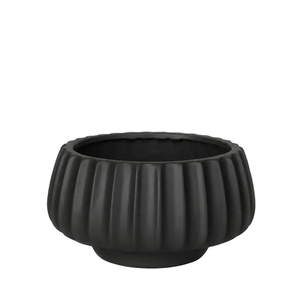 Posy bowl round black - 13.75x6.5"