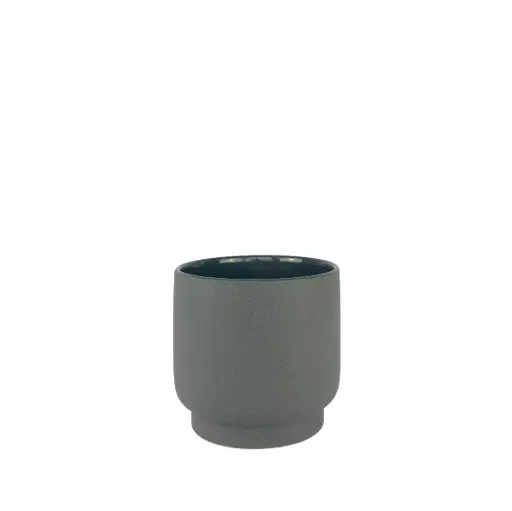 [56185] Palma pot round charcoal - 7x6.25"