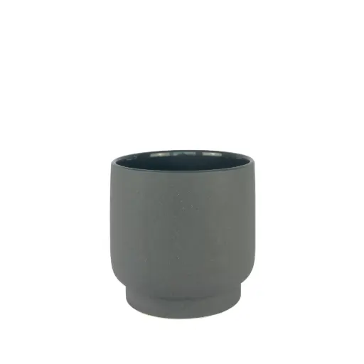 [56186] Palma pot charcoal - 8.75x8"