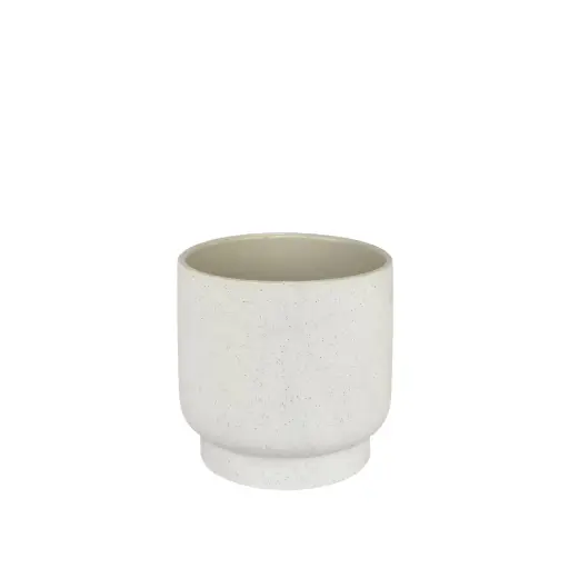 [56182] Palma pot speckled white - 8.75x8"