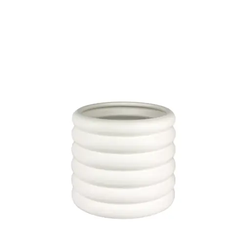 [56161] Wave pot white - 7.75x6.25"