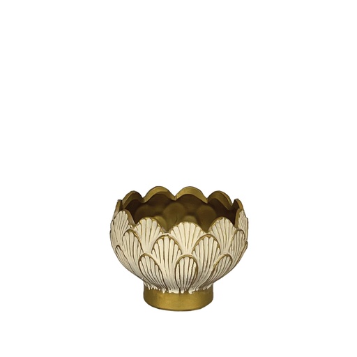 [56205] Amarina footed bowl gold - 6.5x4.5"
