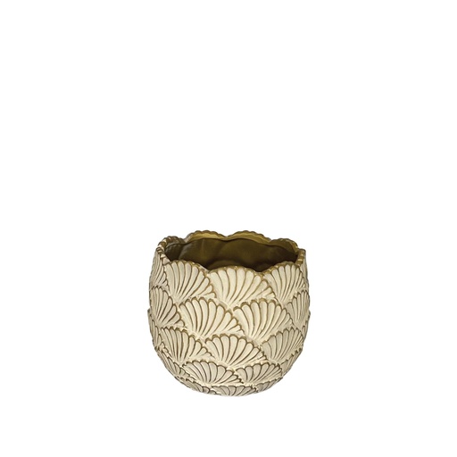 [50366] Amarina pot round gold - 7.5x6.5"