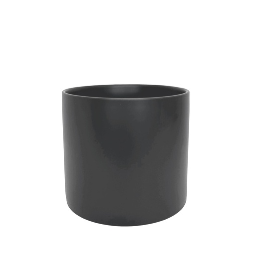 [50251] Atlas pot round matte black - 9x8.5"