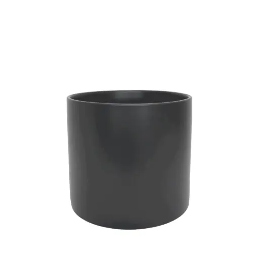 [50251] Atlas pot round matte black - 9x8.5"