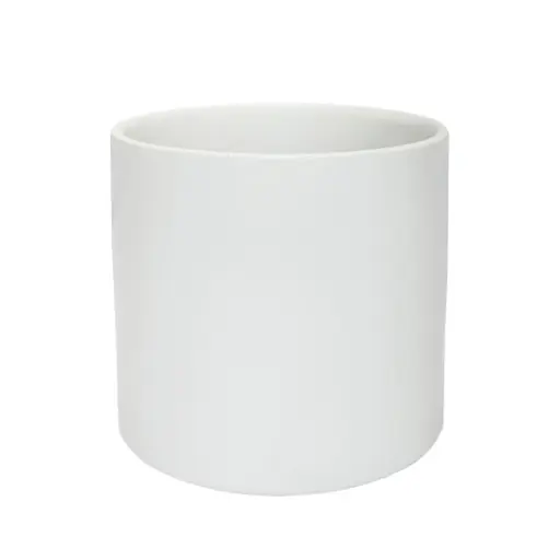 [50253] Atlas pot round matte white - 11x10.25"