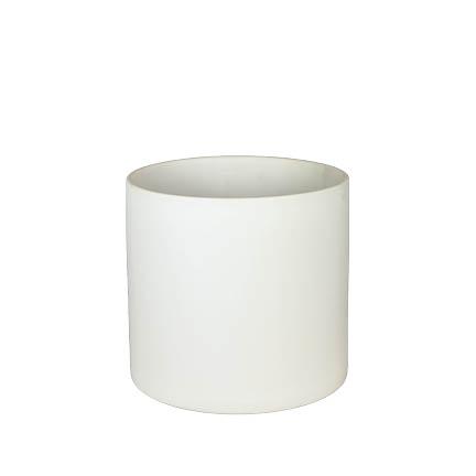 [50250] Atlas pot round matte white - 9x8.5"