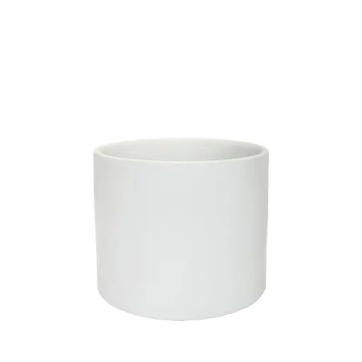 [50250] Atlas pot round matte white - 9x8.5"