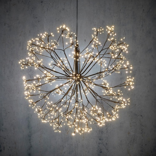 [63572] Ball led black warm white 1200led IP44 with timer - 23.75"