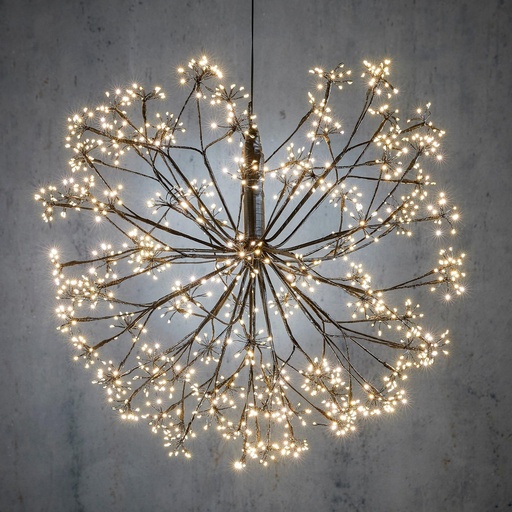 [63573] Ball led black warm white 2050led IP44 with timer - 27.5"