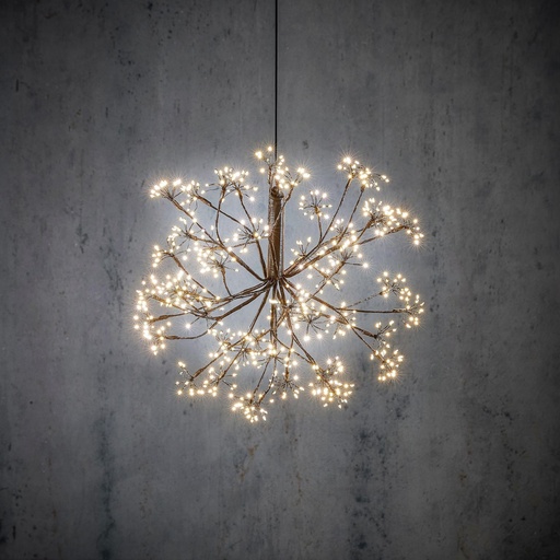 [63570] Ball led black warm white 576led IP44 with timer - 15.75"