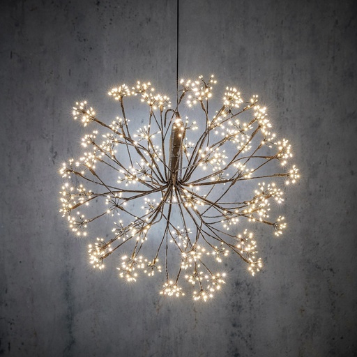 [63571] Ball led black warm white 912led IP44 with timer - 19.75"