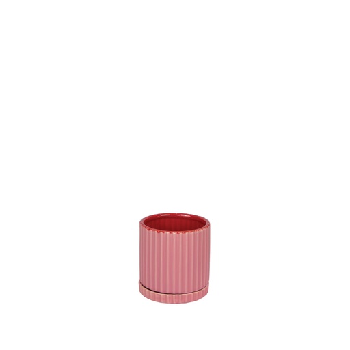 [56349] Caris pot round pink red 5.25x5"