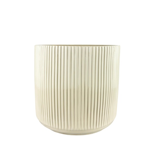 [56390] Della pot round beige - 15x13.5"