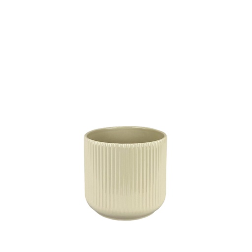 [56388] Della pot round beige - 7.5x6.75"